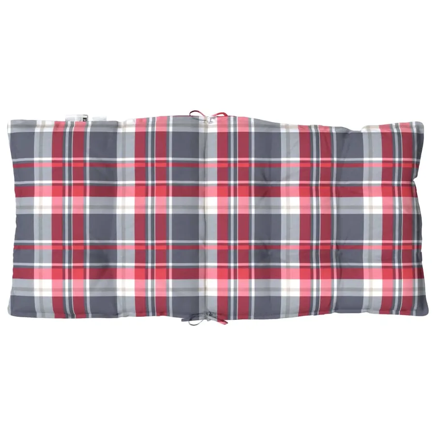 Coussins de chaise à dossier bas lot de 4 motif carreaux rouge - 7