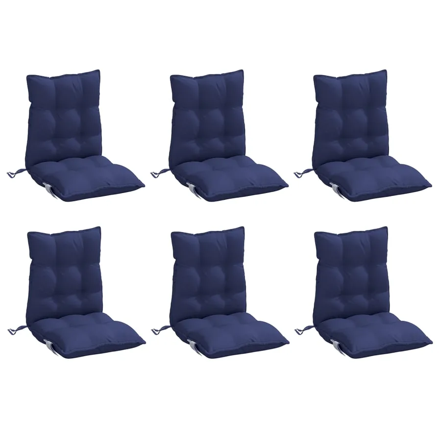 Coussins de chaise à dossier bas lot de 6 bleu marine - 3