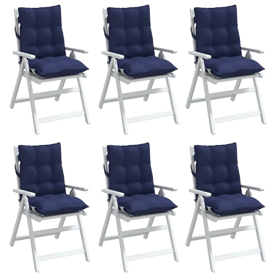 Coussins de chaise à dossier bas lot de 6 bleu marine - 4