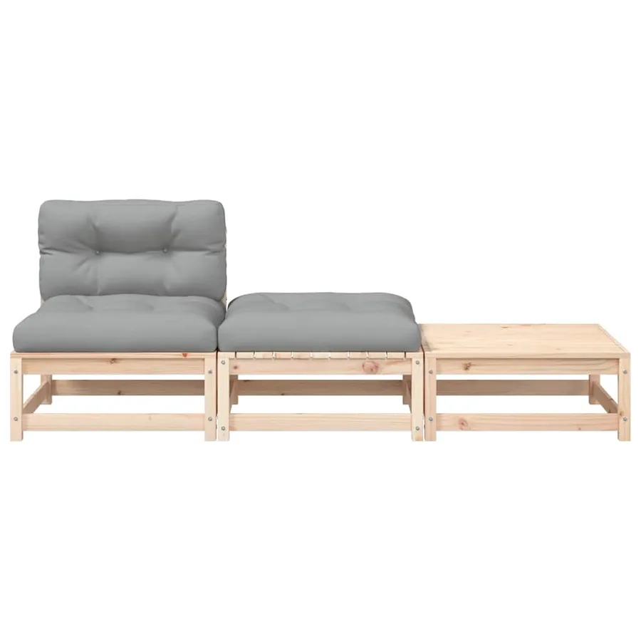 Canapé de jardin sans accoudoirs avec coussins et repose-pieds - 5