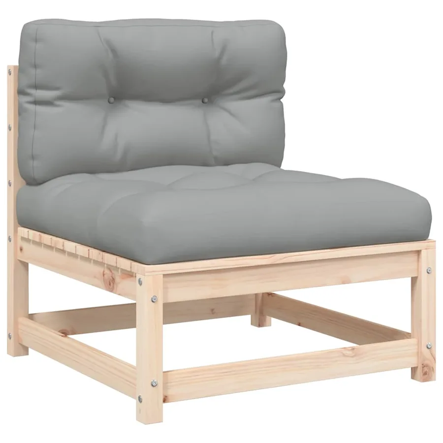 Canapé de jardin sans accoudoirs avec coussins et repose-pieds - 6