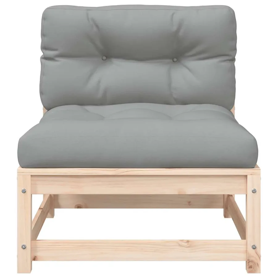 Canapé de jardin sans accoudoirs avec coussins et repose-pieds - 7