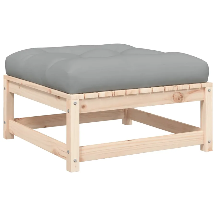 Canapé de jardin sans accoudoirs avec coussins et repose-pieds - 8
