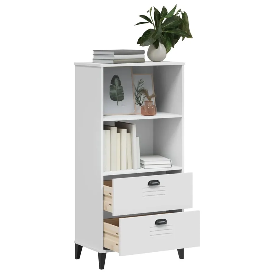Bibliothèque VIKEN blanc 60x35x123 cm bois d'ingénierie - 4