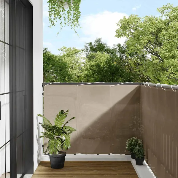 Écran de balcon taupe 120x1000 cm 100% polyester oxford