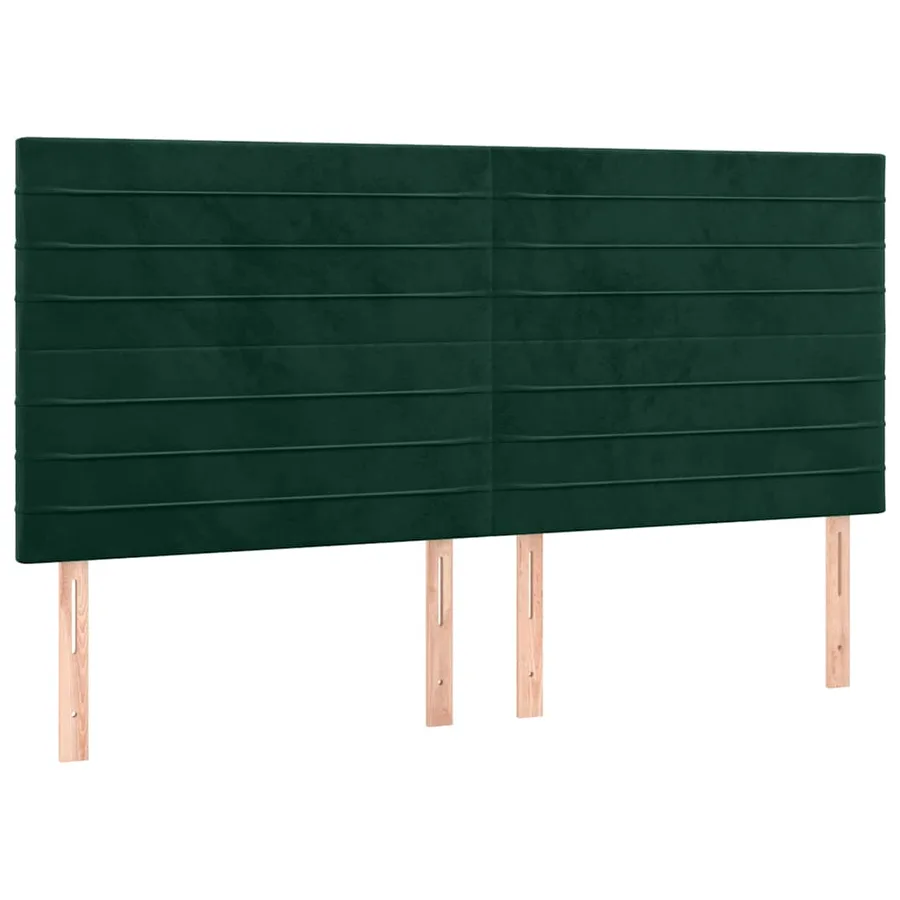 Tête de lit à LED Vert foncé 200x5x118/128 cm Velours - 4