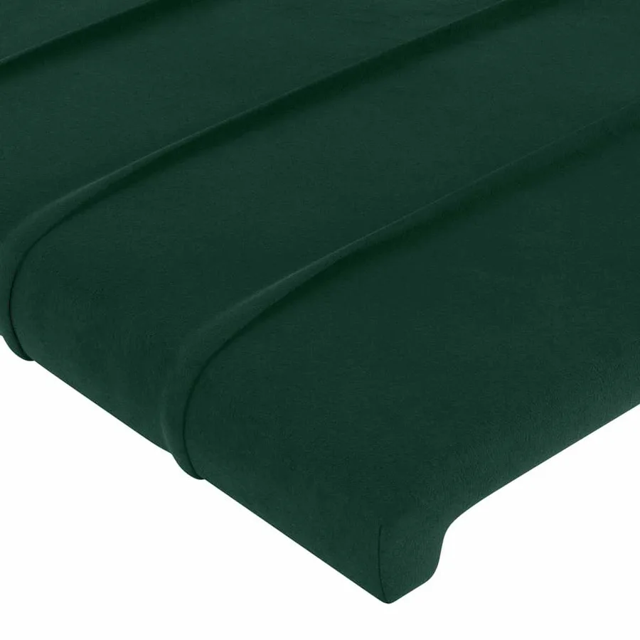 Tête de lit à LED Vert foncé 200x5x118/128 cm Velours - 5