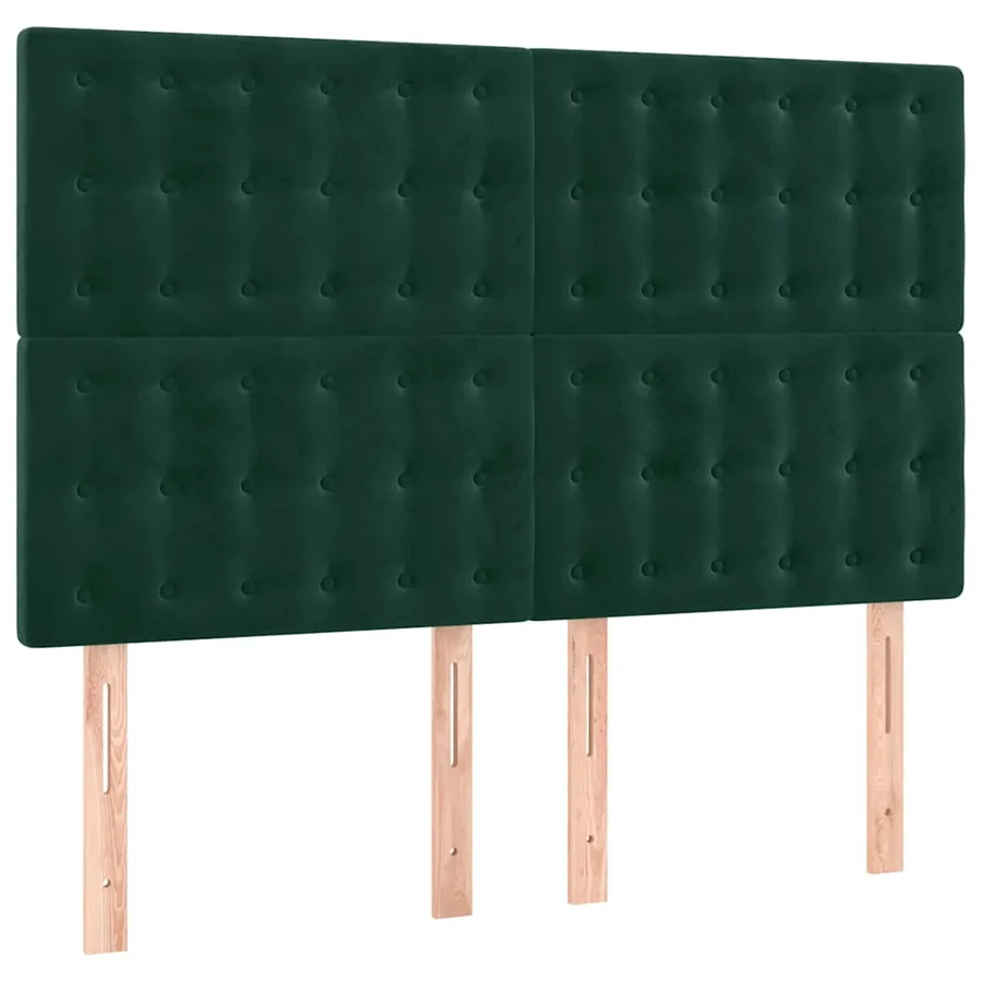 Tête de lit à LED Vert foncé 144x5x118/128 cm Velours - 3