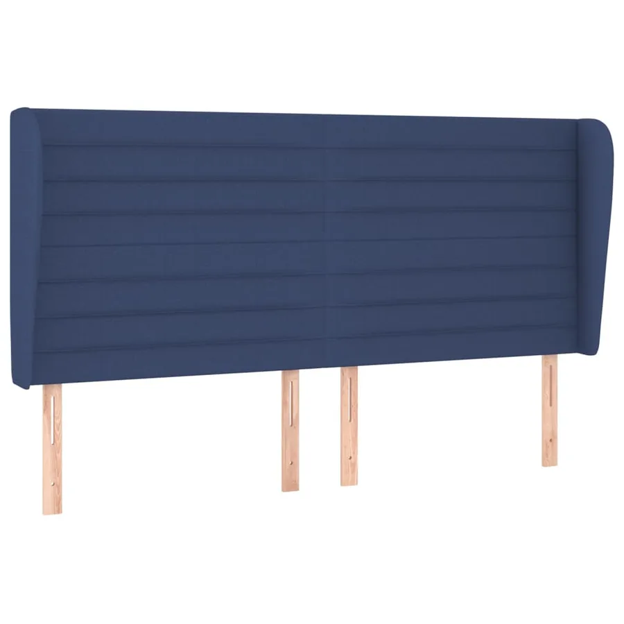 Tête de lit avec oreilles Bleu 183x23x118/128 cm Tissu - 2