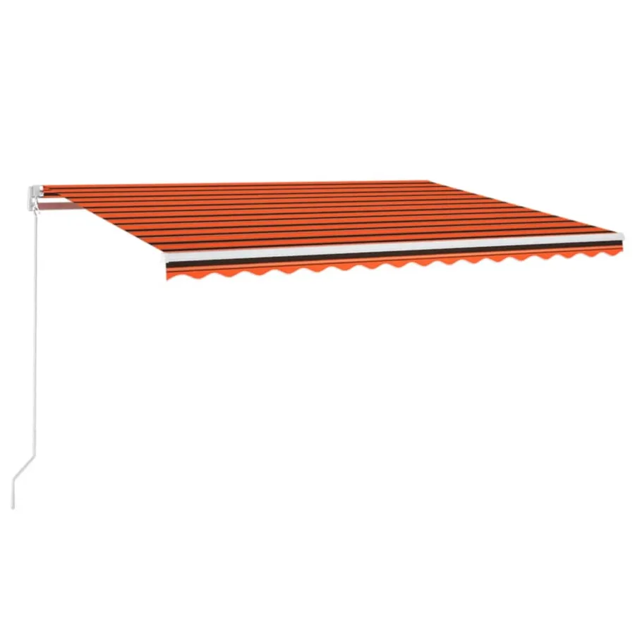 Auvent manuel rétractable avec LED 450x300 cm Orange et marron - 2