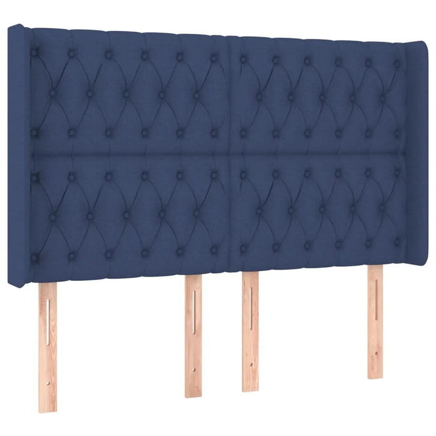 Tête de lit à LED Bleu 147x16x118/128 cm Tissu - 3