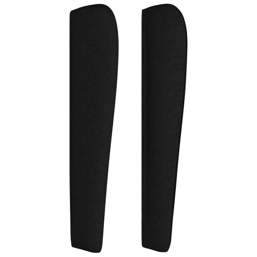 Tête de lit avec oreilles Noir 147x23x118/128 cm Tissu - 4