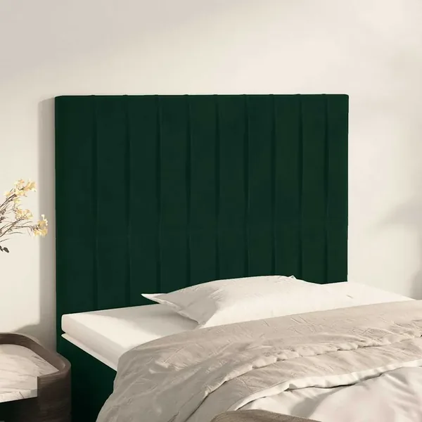 Tête de lit Vert foncé 80x5x118/128 cm Velours