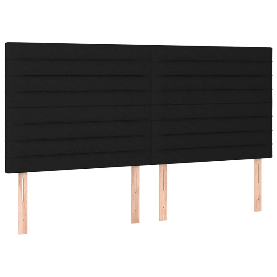 Tête de lit Noir 160x5x118/128 cm Tissu - 2