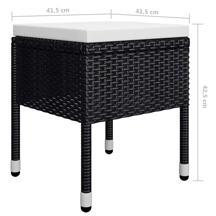 Ensemble à manger de jardin 5 pcs Noir - 13