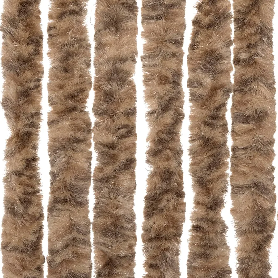 Rideau anti-mouches beige et marron foncé 100x230 cm chenille - 6