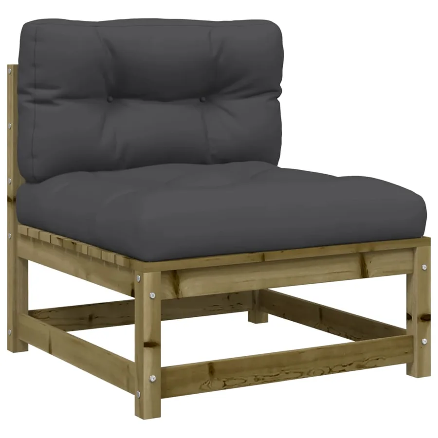 Canapé de jardin sans accoudoirs avec coussins et repose-pieds - 6