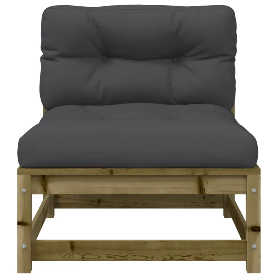 Canapé de jardin sans accoudoirs avec coussins et repose-pieds - 7