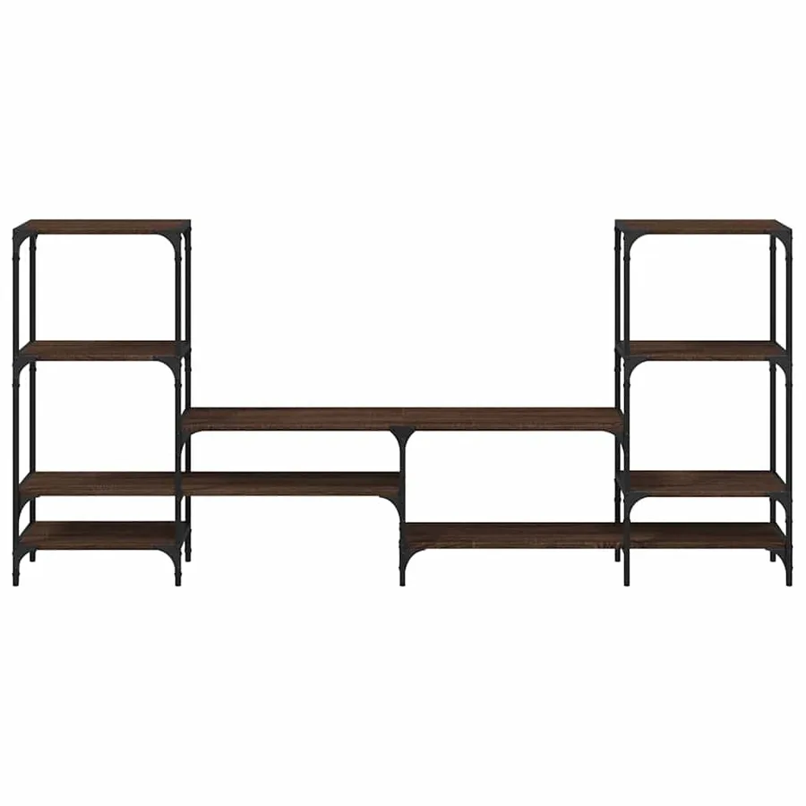 Meuble TV chêne marron 206,5x28,5x95 cm bois d'ingénierie - 5