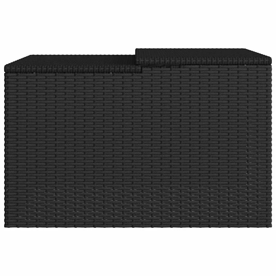 Garage pour robot tondeuse noir 86x90x52/57 cm résine tressée - 7