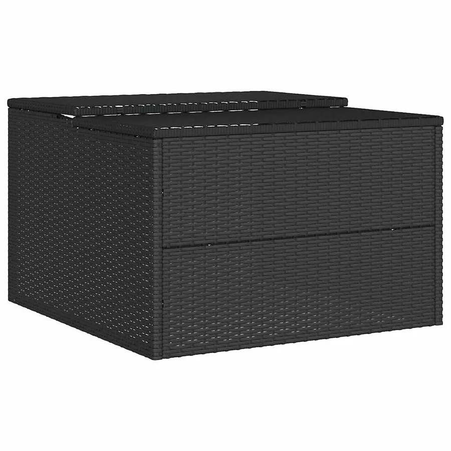 Garage pour robot tondeuse noir 86x90x52/57 cm résine tressée - 8