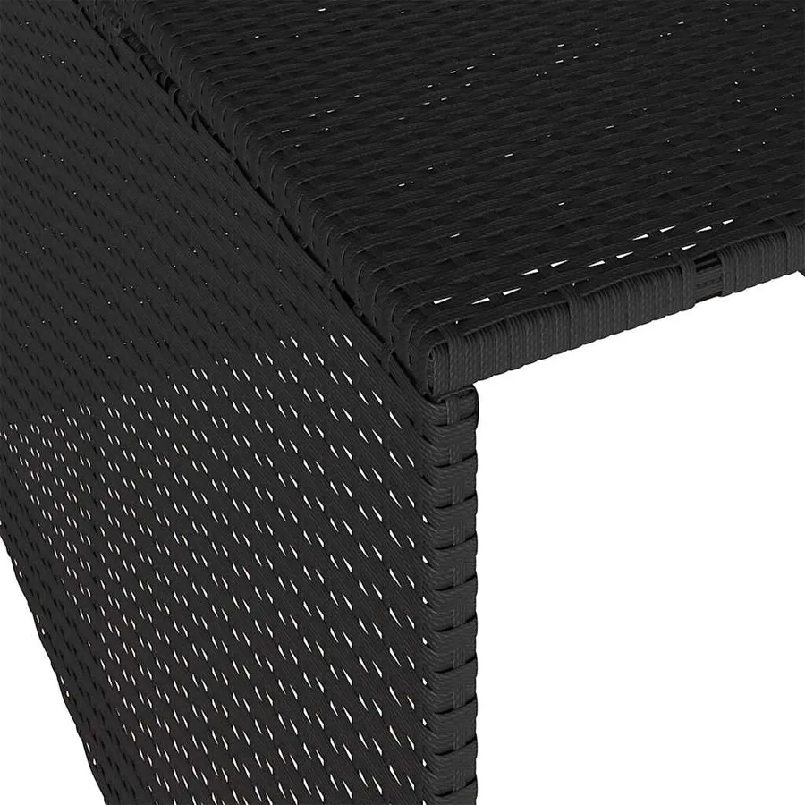 Garage pour robot tondeuse noir 86x90x52/57 cm résine tressée - 9