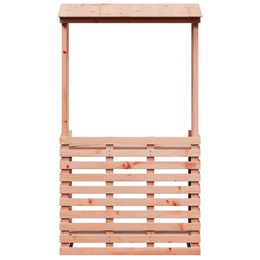 Table de bar d'extérieur et toit 112,5x57x195,5 cm bois massif - 4