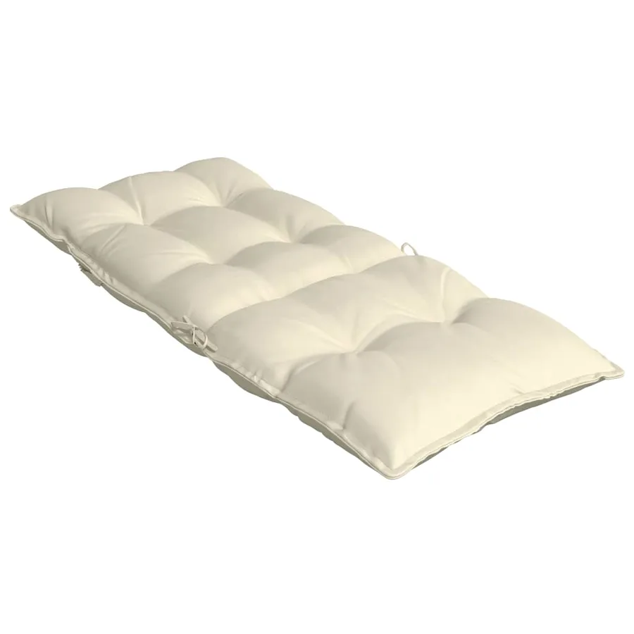 Coussins de chaise à dossier haut lot de 4 crème tissu oxford - 6