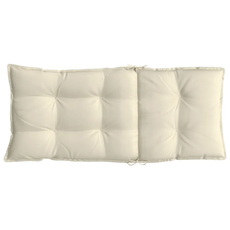 Coussins de chaise à dossier haut lot de 4 crème tissu oxford - 7
