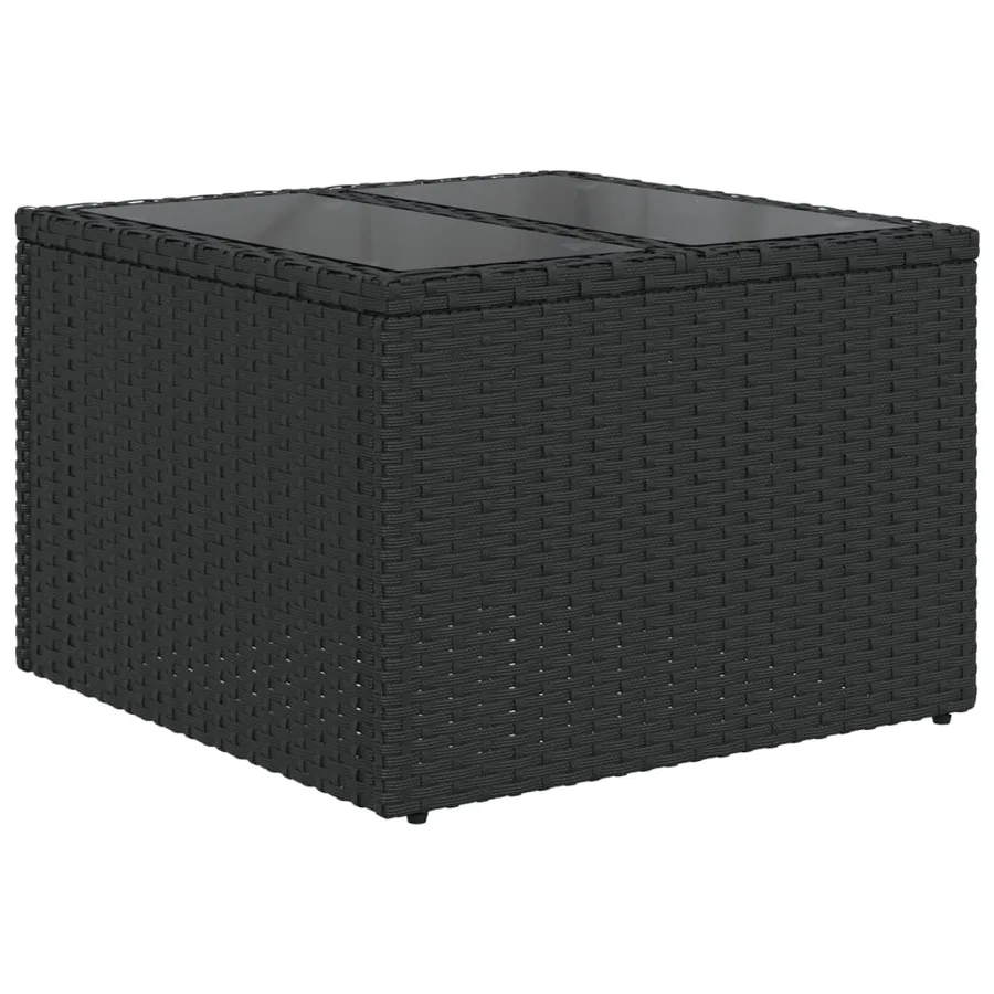 Salon de jardin 8 pcs avec coussins noir résine tressée - 7