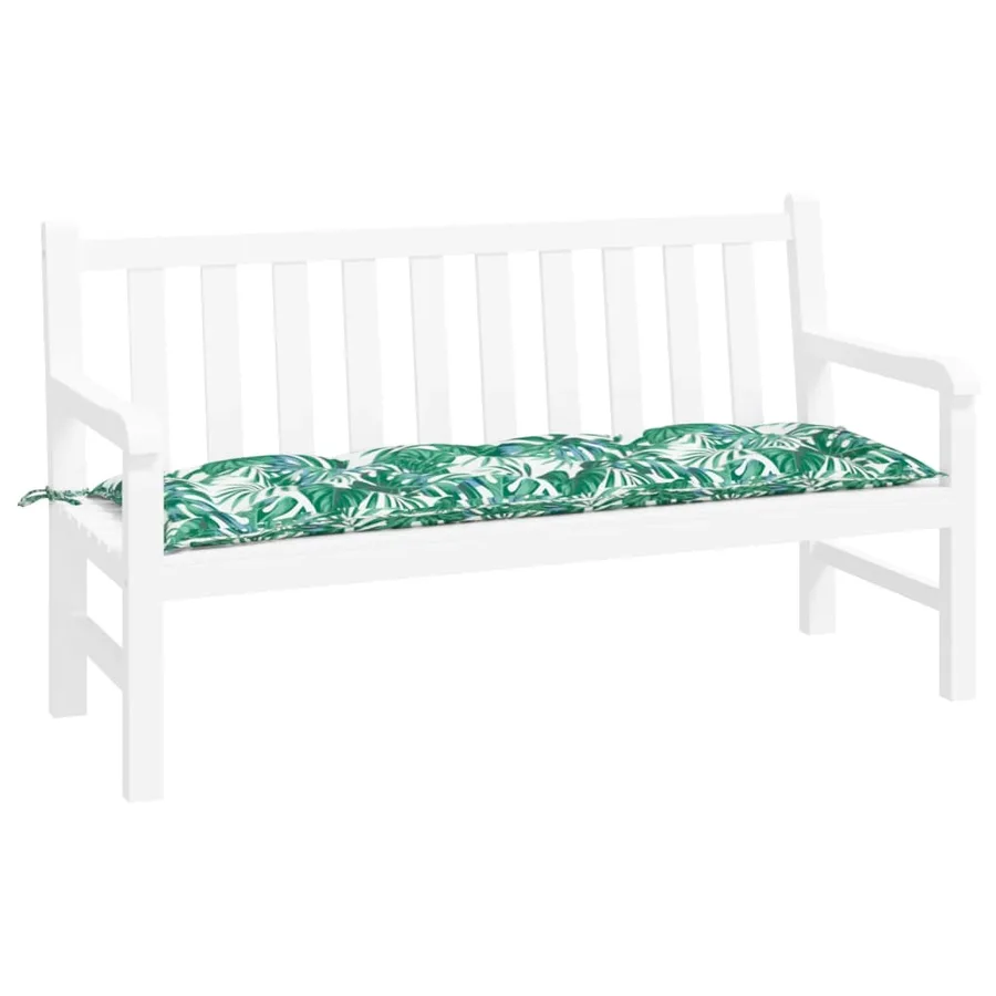 Coussin de banc de jardin motif de feuilles 150x50x7 cm - 3