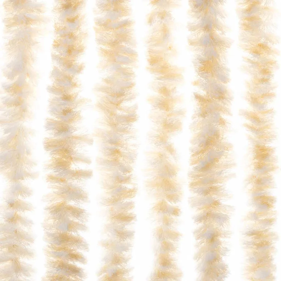 Rideau anti-mouches beige et blanc 56x185 cm chenille - 6