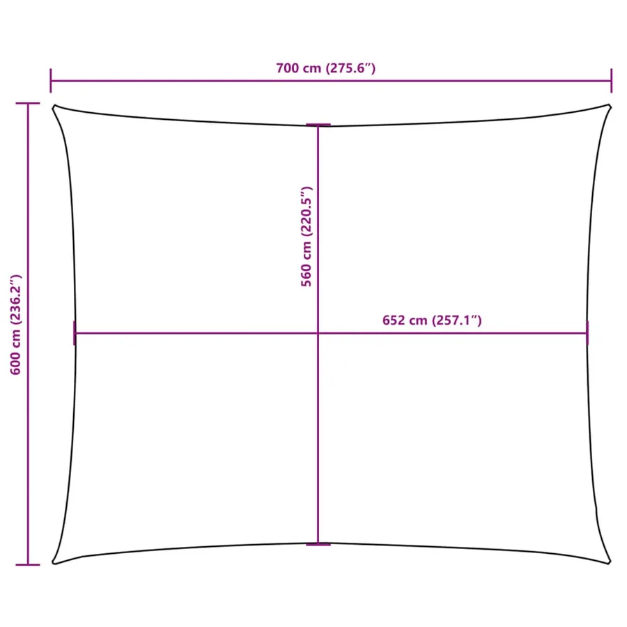 Voile de parasol tissu oxford rectangulaire 6x7 m rouge - 10