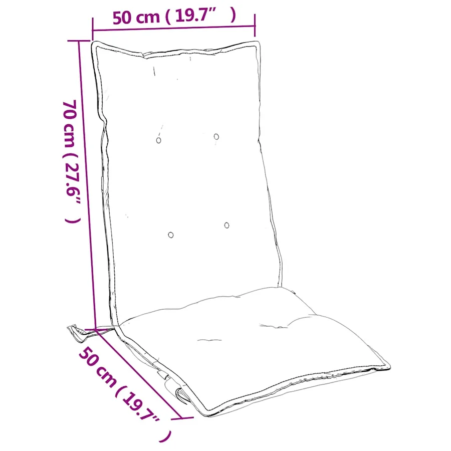 Coussins de chaise à dossier haut lot de 2 noir tissu oxford - 10