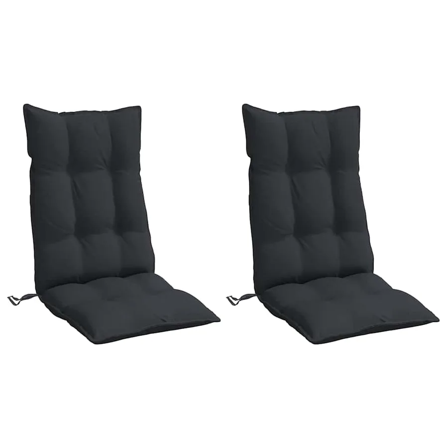 Coussins de chaise à dossier haut lot de 2 noir tissu oxford - 3