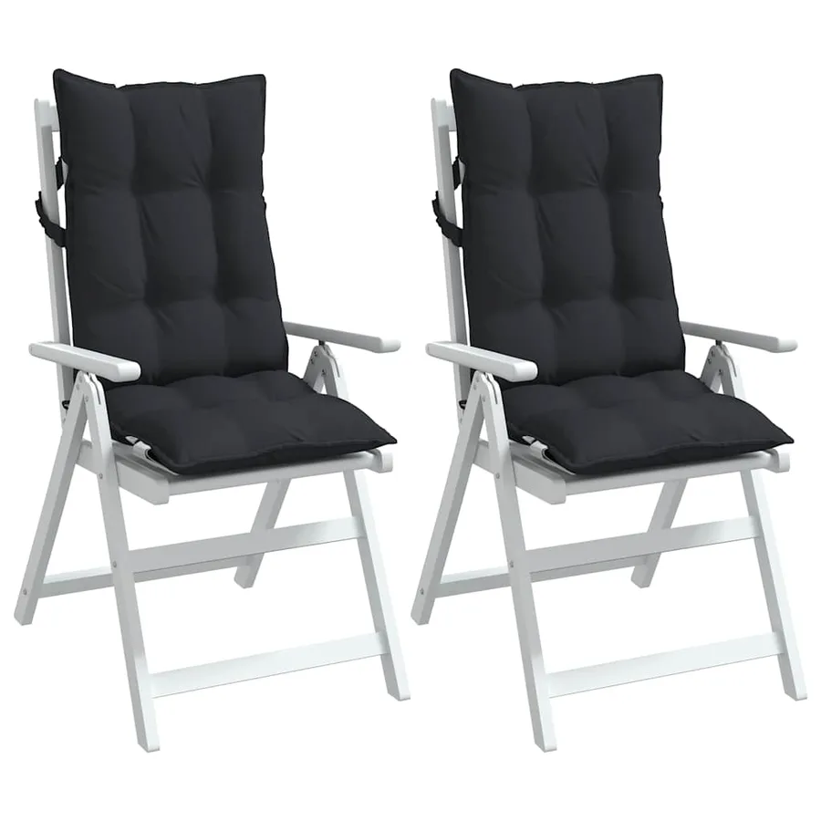 Coussins de chaise à dossier haut lot de 2 noir tissu oxford - 4