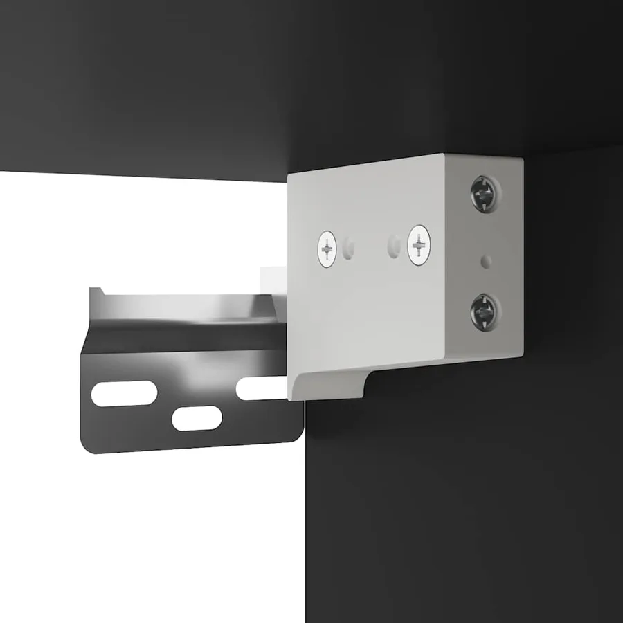 Armoire de salle de bain à miroir noir bois d'ingénierie - 10
