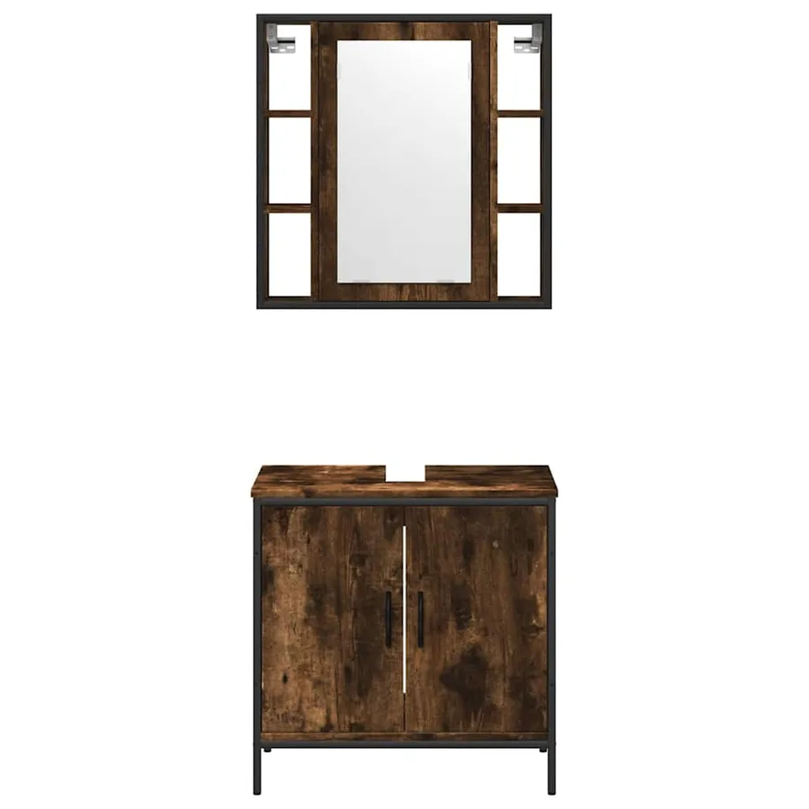 Ensemble de meubles de salle de bain 2 pcs Chêne fumé - 6