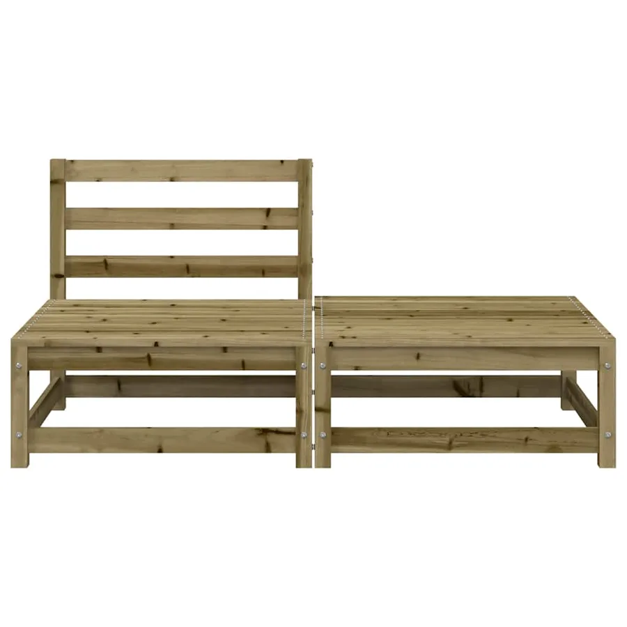 Canapé de jardin sans accoudoirs repose-pieds bois pin imprégné - 4