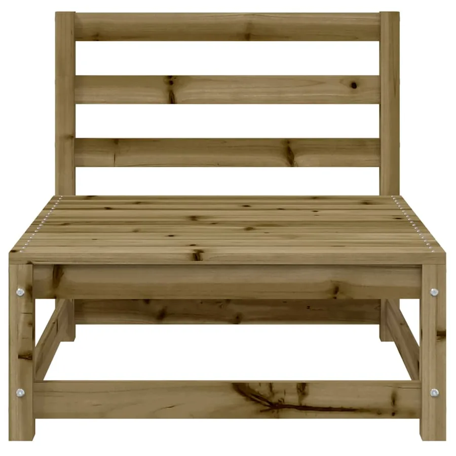 Canapé de jardin sans accoudoirs repose-pieds bois pin imprégné - 6