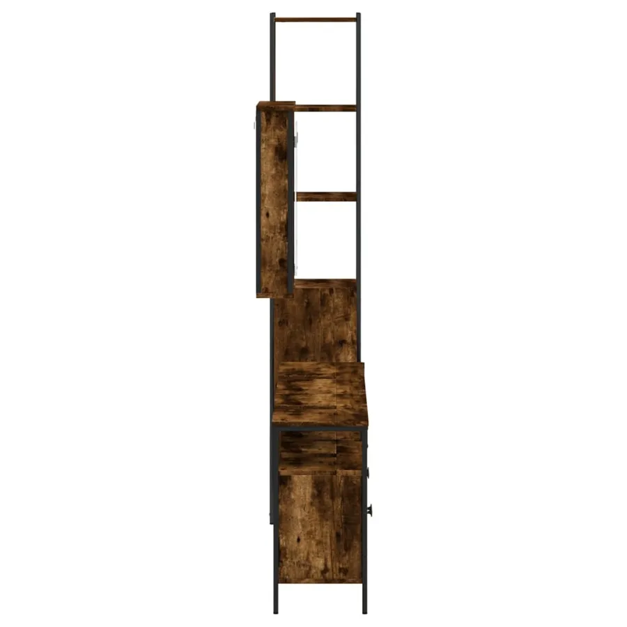 Ensemble de meubles de salle de bain 4 pcs Chêne fumé Bois - 7