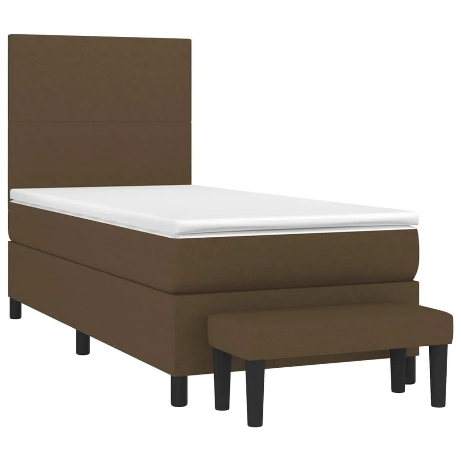 Sommier à lattes de lit avec matelas Marron foncé 90x190 cm - 3