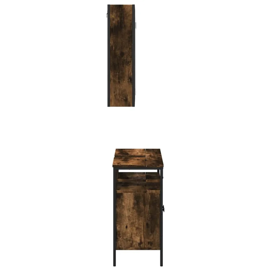 Ensemble de meubles de salle de bain 2 pcs Chêne fumé - 7
