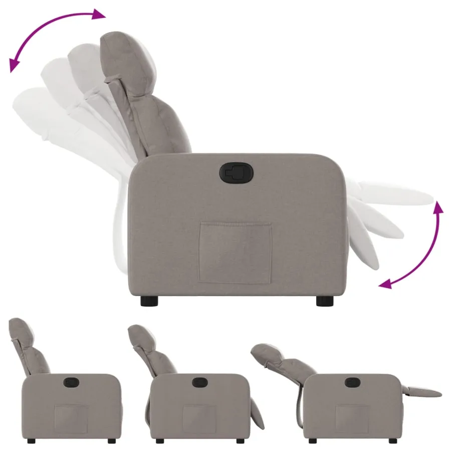 Fauteuil inclinable Taupe Tissu - 4