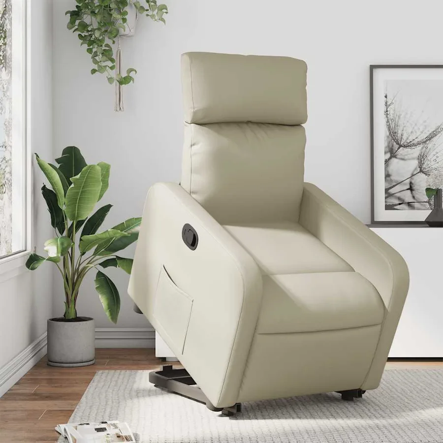 Fauteuil inclinable Crème Similicuir - 15