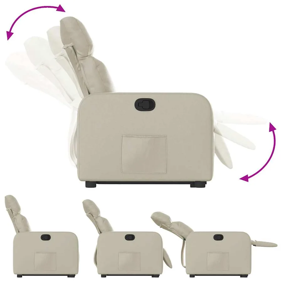 Fauteuil inclinable Crème Similicuir - 7