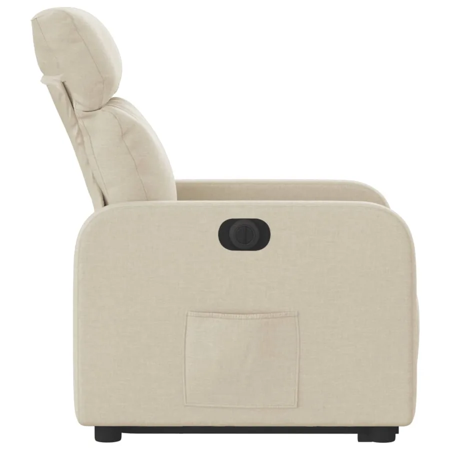 Fauteuil inclinable électrique crème tissu - 10