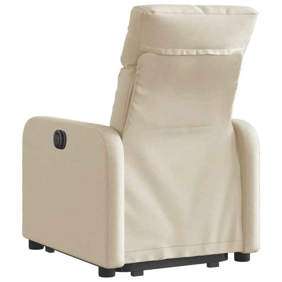 Fauteuil inclinable électrique crème tissu - 5