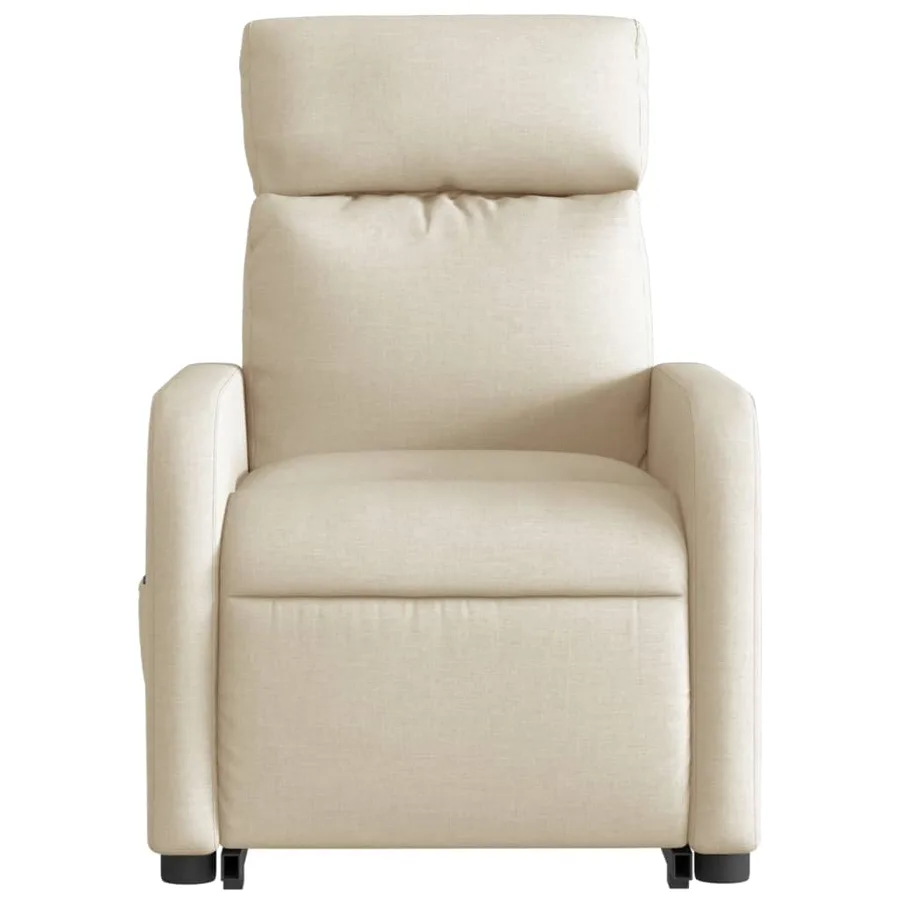 Fauteuil inclinable électrique crème tissu - 9