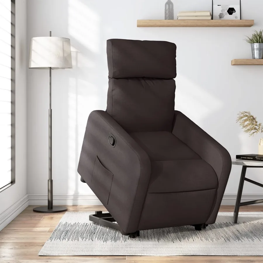 Fauteuil inclinable marron foncé tissu - 15